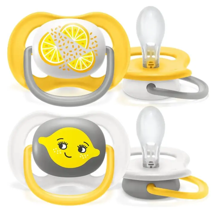 Philips Avent SCF080/18 Pack de Chupetes Ultra Air, 2 unidades, 6-18 meses, color amarillo y naranja - 1