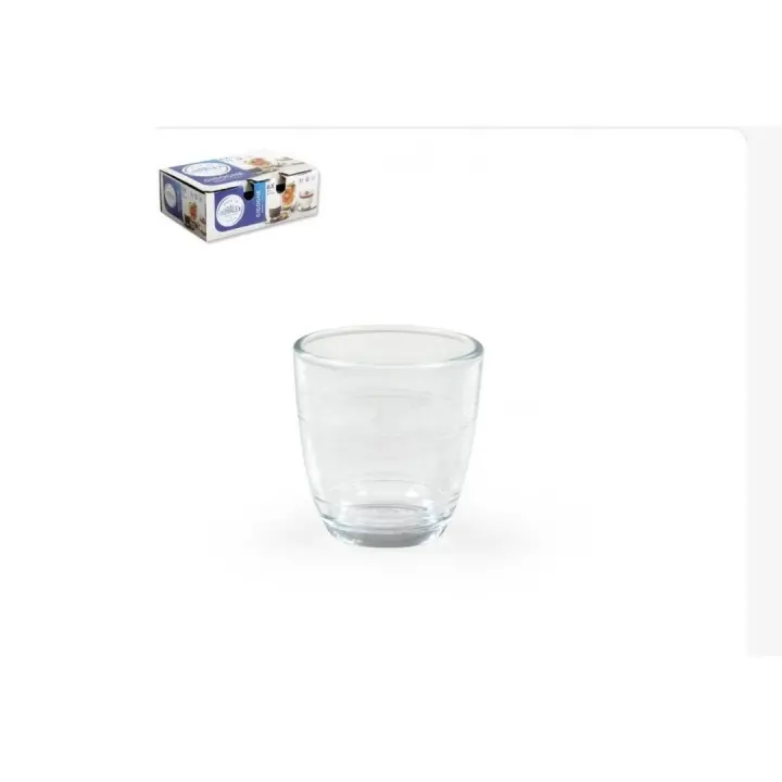 DURALEX Set de 12 vasos, vasos transparentes gigogne 90 ml o 220ml, vidrio templado grueso Resistente a los arañazos y cambios bruscos de temperatura - 1