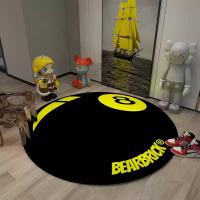 Carpetas Redondas Negras 8 Piezas Alfombra Sencilla Para Dormitorio Resistente a La Suciedad Tapete De Billar Para Mesa De Pool - details 3
