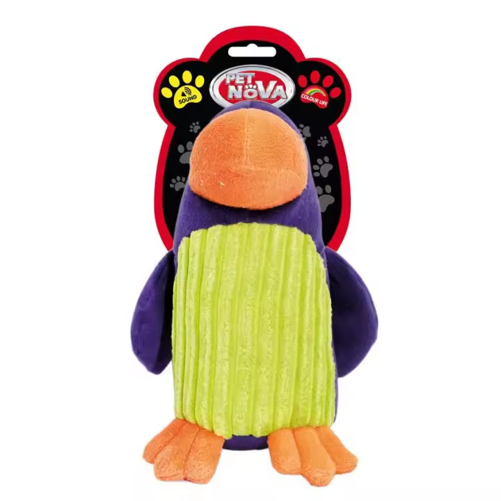 Peluche para Perros Aquanova DOG LIFE STYLE Tucán Chillón 19cm - Sonido de Apretón - Fácil Limpieza - Colores Brillantes - 1