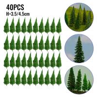 40pcs Árboles De Modelo Plástico Para Ferrocarril Miniatura Escenografía De Jardín Accesorios De Paisaje De Juguetes - details 1