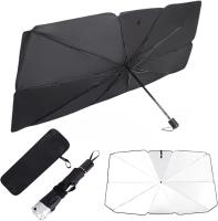Plushome Parasol Reflectante Coche - 60x130cm, 70x150cm y 90x150cm - Protector Solar Polietileno con Película de Aluminio - Instalación con Ventosas y Gomas Elásticas - Protección UV para Parabrisas Delantero - Color Aleatorio - details 1