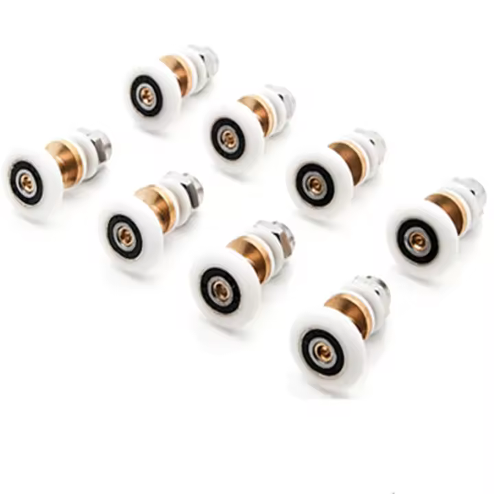8 PCS Ruedas De Puerta Deslizante De Vidrio Para Ducha Y Baño Pulgones De 20/23/25/27mm Cuentas Centrífugas Para Armario Deslizante Material De Latón - 1