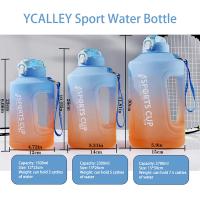 Botella De Deporte YCALLEY 2L Con Recordatorio De Silicone Y Taza De Sello Grande Capacidad De 1500ML/2300ML/3800ML Para Fitness - details 0