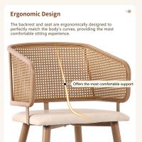 Conjunto de Mesa y Silla de Madera, Diseño único con sillas de Trinquete, Cojines envuelve en Cuero de PU, Muebles para el hogar elegantes y Sencillos - details 7