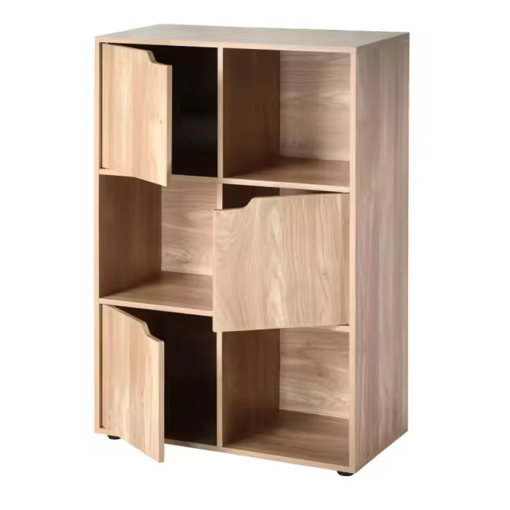 Bloom Store - Mueble Marrón de 6 estantes con 3 puertas para organizar tu hogar - 1
