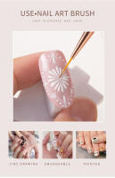 Kit De Pinceles Para Uñas Rose Gold 3Pcs Set De Dibujos Con Gel UV Línea Para Diseño De Flores Y Rayas Herramientas De Manicura 7/9/11mm - details 4
