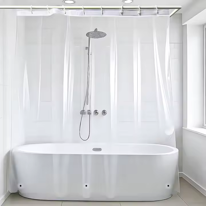 Cortina de Ducha de PEVA para baño-Resistente a Moho Y a los Hongo-Transparente, 180x180 cm (71x71 pulgadas) | Cortina Repelente al agua - 1