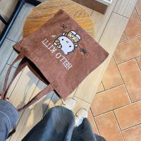 Bolso De Mano Con Bordado De Gato Grande Capacidad Versátil De Corduroy Bolso Pequeño Para Mujer Para Salir Bolso De La Madre - details 2