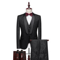 Traje De Boda Para Hombre Estilo Británico Conjunto De Traje De Noche Con Chaleco Y Pantalones Tres Piezas Moda Casual - details 5