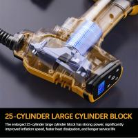 Bomba De Aire Para Neumáticos De Coche 830kpa Sin Cable Pantalla Digital Con Luz LED Compatible Con Batería Dewalt 20V Amarilla - details 5