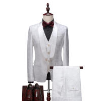 Traje De Boda Para Hombre Estilo Británico Conjunto De Traje De Noche Con Chaleco Y Pantalones Tres Piezas Moda Casual - details 4