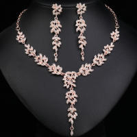 Conjunto de collar, Vestido de Novia de Diamantes de cristal de alta gama y vestido de banquete, joyería a juego - details 3