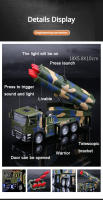 Juguete De Coche Lanzador De Misiles Y Rocket 1/32 Escala Metal Con Sonido Y Luz Vehículo Militar De Serie De Ingeniería Para Niños Regalos - details 10