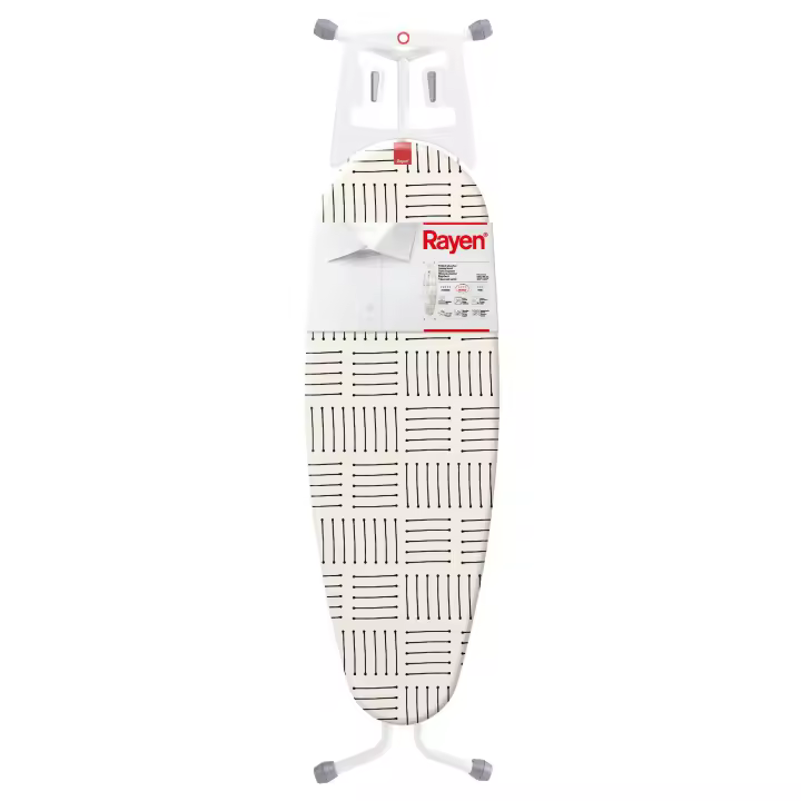Rayen | Tabla de planchar | Gama Premium | Altura Regulable | Caucho Antideslizante en las patas | Funda estampada | Medida: 120 x 40 cm - 1