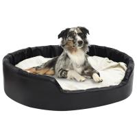 vidaXL Cama de Perro Felpa y Cuero Sintético 99x89x21cm Colchón Color Amarillo,  Gris oscuro,  Beige y mas - details 2