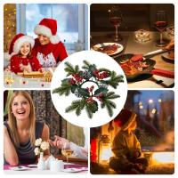 Anillo De Navidad Con Velas De 11 Pulgadas Accesorio De Vela Para Cocina Y Armario Con Bayas Y Nueces Rustico Para Hogar Y Centros De Mesa - details 0