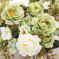 Flores Artificiales De Otoño Hydrangea Rosas Para Navidad Decoración De Habitaciones Vaso Mesa Fiesta Boda DIY Plantas Florales Falsas - details 7