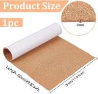 Papel De Goma De Cork Adhesivo De 2mm Para Tablones De Anuncios Coasters Y Carteles De Puerta Medidas 12x24 Pulgadas - details 1