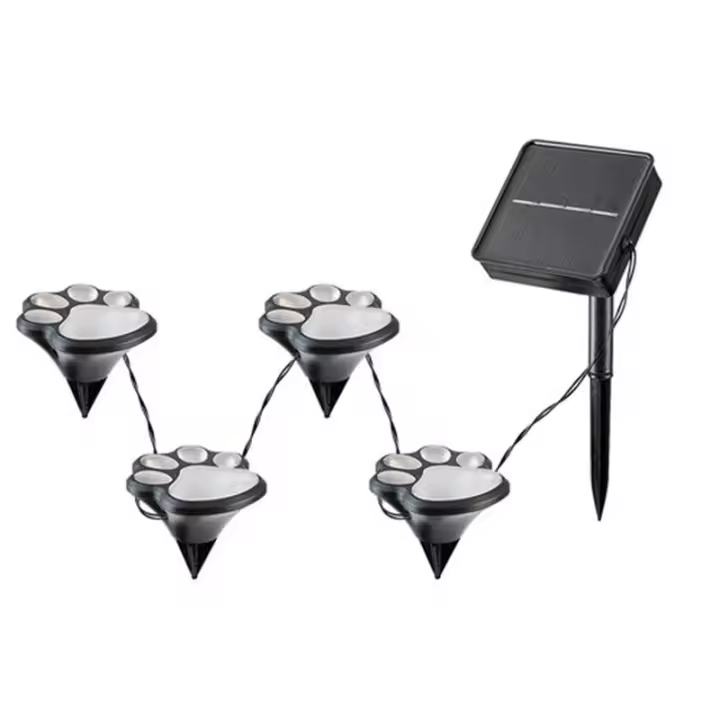 Wigry - Pinchos de Jardín Solares - 4 en forma de patas - Negro y Blanco - 0,06W - 3000K 3000K RABALUX - 1