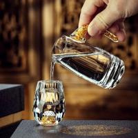 Vaso De Vodka De Cristal De Lujo Con Doble Fondo Y Película De Oro Para Sake Shochu Liqueur Vidrio Para Té Regalos De Alta Gama Para Bar Y Fiestas - details 0