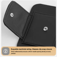Organizador De Visera De Coche Multifuncional PU Para Gafas Tarjetas De Crédito Boletos Clip De Almacenamiento Para Sol - details 8