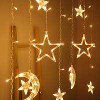 Decoración De Navidad Y Ramadán 2025 Luces De Cortina Guirnalda Estrella Luna Aid EID Mubarak 2024 Para Hogar Eventos Musulmanes Fiesta - details 36