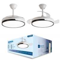 DAEWOO PREMIUM VENTILADOR DE TECHO CON LUZ 36/90D BLANCO/NEGRO -ASPAS RETRACTILES-MOTOR 30W LED 25W-3 TEMP REGULABLE 6VELOCIDADES ULTRASILENCIOSO,FUNCION VERANO/INVIERNO -CONTROL APP,TEMPORIZADOR 4H CALIDAD 100% GARANTIZADA - details 1