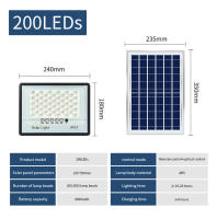 Luz de Inundación Solar LED Lámpara Solar Impermeable para Jardín y Calle - details 16