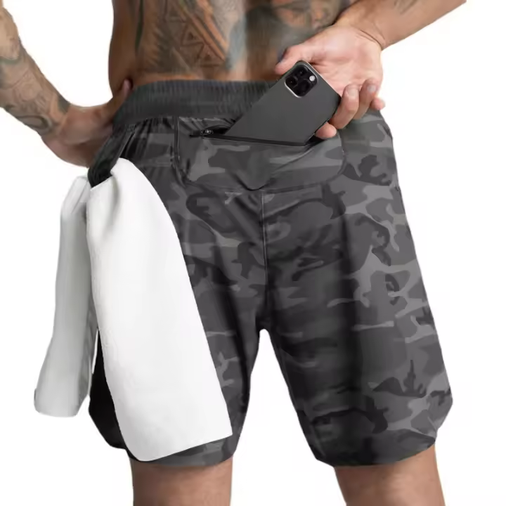 Shorts De Correr Para Hombre Verano Deporte Quick Dry Multi-bolsillos Transpirables Y Secado Rápido Ropa Deportiva Para Gimnasio Y Jogging - 1