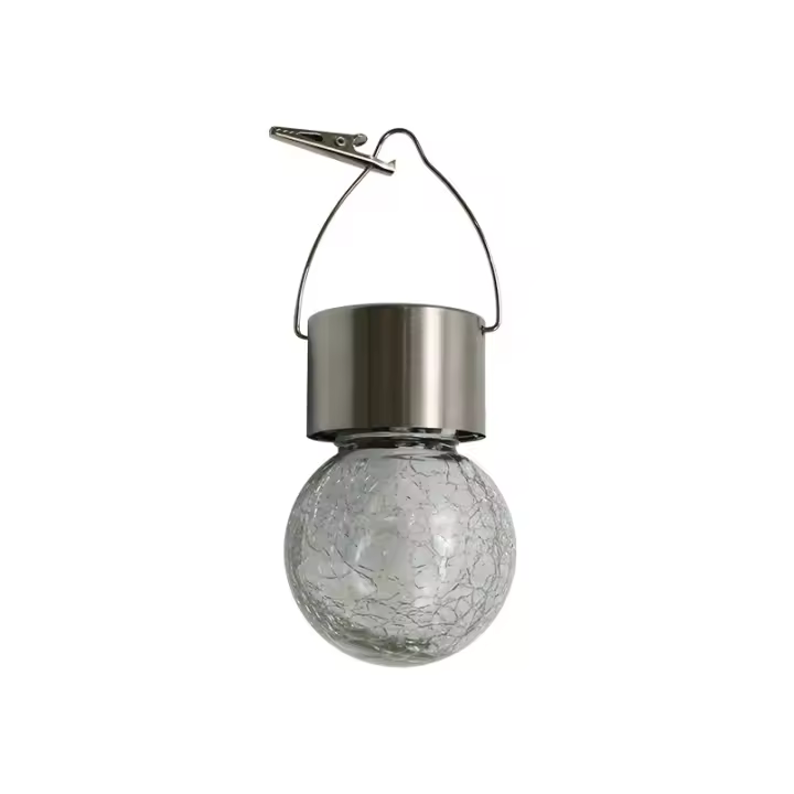 Luces solares colgantes para exteriores, paquete de 8 luces decorativas de bola de vidrio agrietado, luces solares de globo colgantes - 1