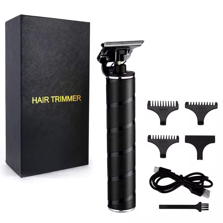 Cortadora de pelo eléctrica con cabezal de aceite, cabezal de afeitado con forma de T para tallar dientes, cortadora de pelo para cabeza calva, resistente al agua, cabezal de aceite USB - 1