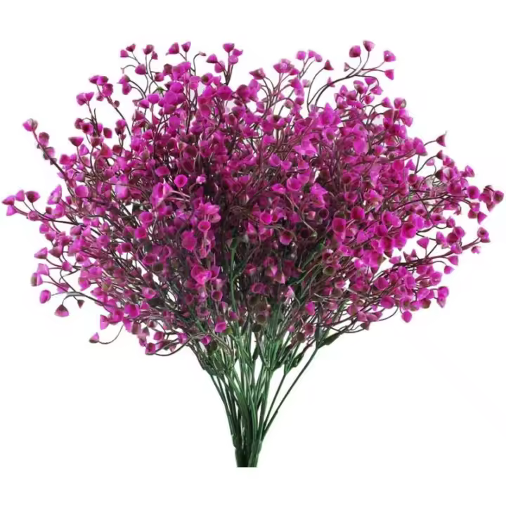 4pcs Gypsophile Artificielles 7 Branches Fleurs Artificielles Arbuste Artificiel Buisson Fausse Fleurs Violet Decoration pour Ma - 1