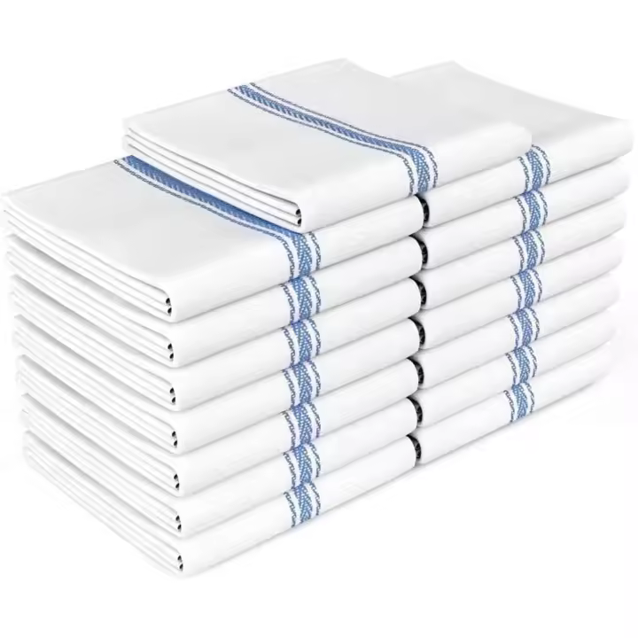 -Paños de Cocina Clásicos Blancos, Paquete de 15 Paños de Cocina 100% Algodón Natural, 35,6x63,5 cm, Paños de Bar - 1