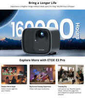 ETOE E3 Pro Proyectores portable 4k Android Wifi, 500 ANSI, 1080P nativo, Android TV, enfoque automático y corrección trapezoidal, 2 altavoces estéreo de 10 W y sonido extensible, a prueba de polvo home cinema inalámbrico televisión smart tv - details 6