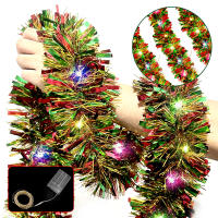 Guirnalda De Navidad 5M Tinsel Brillante Con Cinta Coloreada Decoración De Interior Para Árbol De Navidad Fiesta De Año Nuevo Y Bodas - details 4