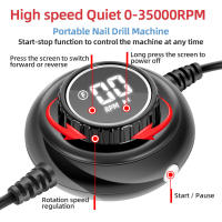 Máquina De Uñas Eléctrica Recargable 35000RPM Sin Cable Para Pintura De Uñas Y Gel Acrílico Portátil Y Profesional Con Velocidad Sin Carga De 35000rpm - details 10