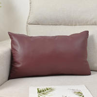 Funda De Cojín Elástica PU Impermeable De Color Sólido Soporte Lumbar Para Sofa Y Oficina Sin Núcleo De Almohada - details 10