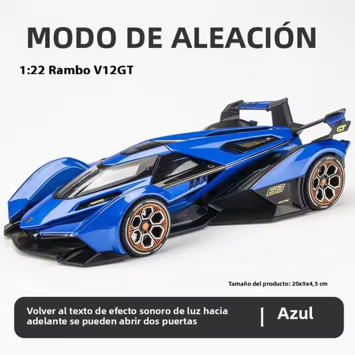 Modelo De Coche Dieciséisvoz Lambo V12 GT De Metal 1:24 Con Sonido Y Luz Regalo Para Coleccionistas Decoración De Escritorio Juguete Educativo Para Niños - 1