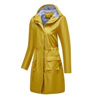 Abrigo De Trench Para Mujer Con Capucha Y Mangas Largas De Color Sólido Estilo Británico Elegante Con Rayas Y Chaqueta Recta Impermeable Para Todas Las Estaciones - details 27