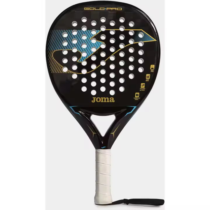 Pala de Padel Joma Gold Pro Negro Turquesa, 100% Carbono 18K, para jugadores de nivel alto o profesional, Oferta! - 1