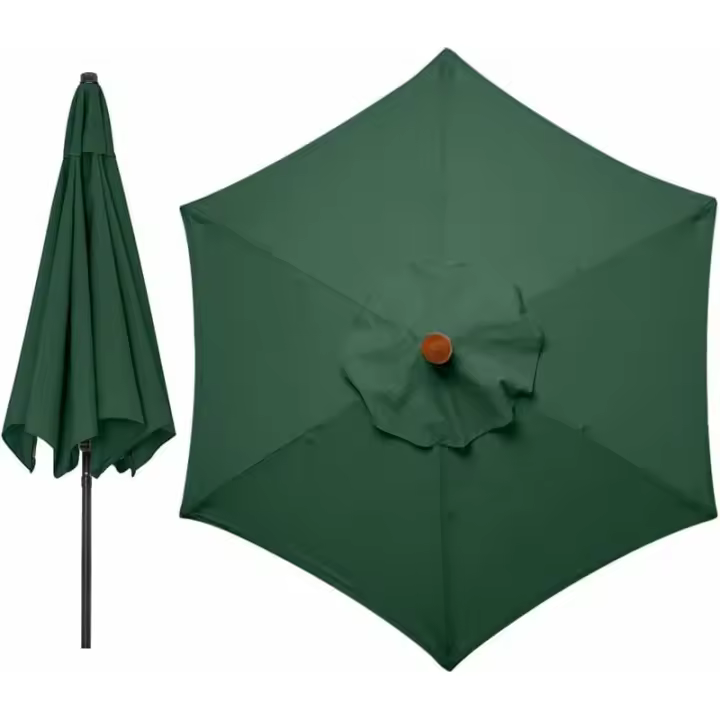 Cubiertas de repuesto para sombrilla, 3 metros,  cubierta de repuesto para sombrilla de jardín, cubierta de repuesto para sombrilla, solo cubierta (verde) - 1