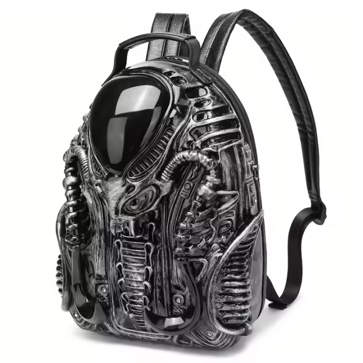Mochila Creativa Y Única Diseño De Personalidad Cyberpunk Hombro Para Hombres Y Mujeres Material PVC Con Lining De Poliéster - 1