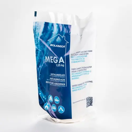 ANTIHUMEDAD MEGA 2,25Kg ABSORBE HUMEDAD PARA ESPACIOS DE EXCESIVA HUMEDAD, INUNDACIONES, Desvanes y buhardillas, sótanos y trasteros, caravana, embarcación, garaje particular, segunda residencia, garajes comunitarios BOLASECA - 1