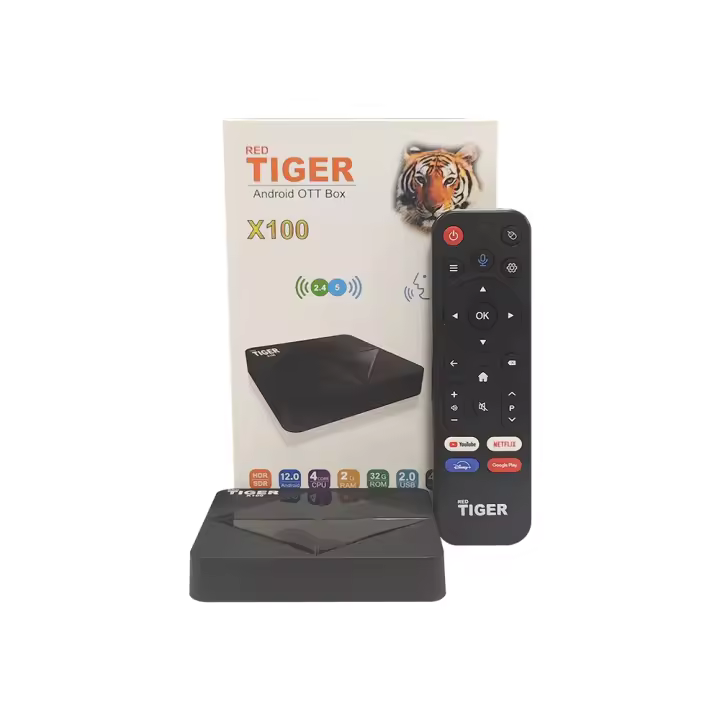 Global Version Tiger Android 12  decodificador  wifi dual  BT 5.0 TV Box X100 4K Ultra HD  Media Player HDR 2GB 32GB WiFi Google TV-offical Netflix-official Smart TV Box 12 - 1