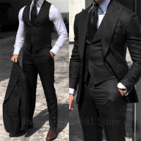Traje De Novio Elegante 2024 Para Hombres Ajustado Tuxedo De Novios Conjunto Formal De Negocios (Chaleco+Pantalones+Chaqueta) Material COTON Polyester Origin China - details 2