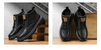 Nuevos Zapatos Para Hombre 2024 Botas De Cuero Alta Casual Moda Retro Todoterreno Botines Desérticos Para Trabajo Y Moto - details 10