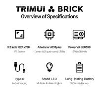 Trimui-consola de juegos portátil Retro Brick, sistema Linux, pantalla IPS de 3,2 pulgadas, 1024x768, 400ppi, 3000mAh - details 8