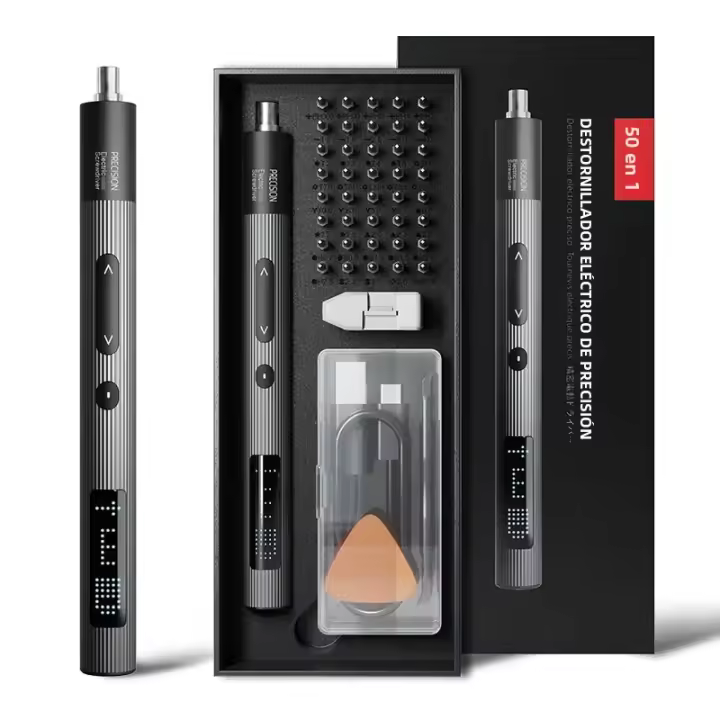 Juego De Destornilladores Eléctricos Precisos 50 En 1 Con Carga Por USB Y Luz LED Herramienta De Reparación Sin Cable Phillips Torx Magnético - 1