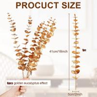 10pcs Hojas De Eucalipto Artificiales Doradas Para Decoración De Fiesta Boda Sala De Estar Hogar Adornos De Flor DIY Ramo De Flores - details 11